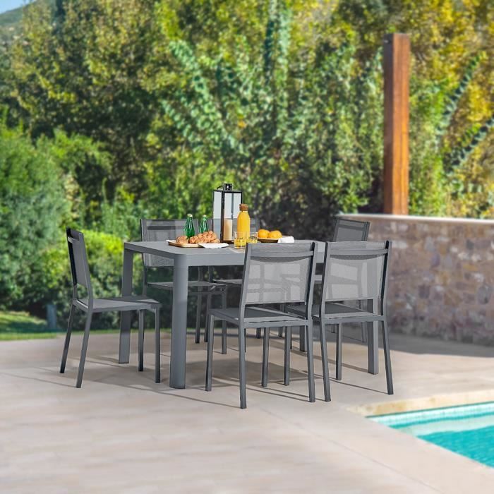 Table de jardin extensible en aluminium - 97/149 x 149 x 149 x 75 cm