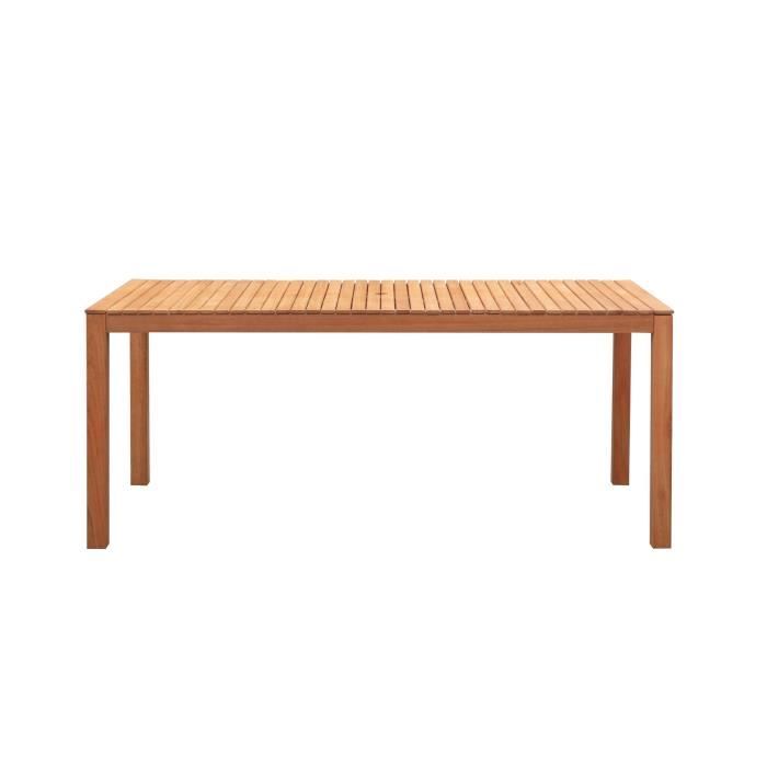 Table de jardin 6-8 personnes - 180 x 90 x H.74 cm - En bois d'acacia naturel