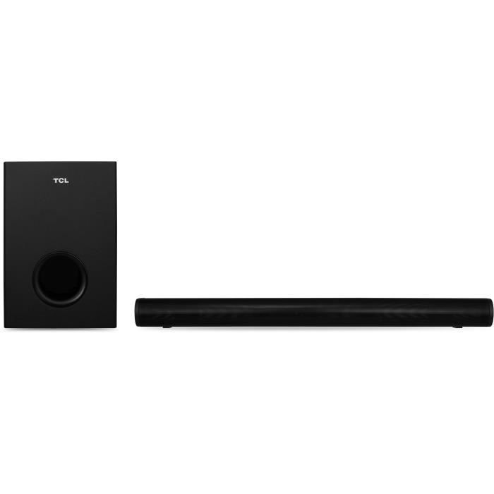 Barre de son TCL S522WE - Dolby Digital 2.1 - 200W - Bluetooth - Avec caisson de basses - Noir