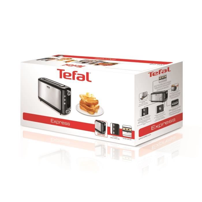 TEFAL Grille-pain Express 1 fente - 7 niveaux de dorage - Décongélation et Réchauffage TL365ETR