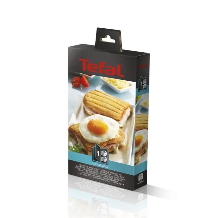 TEFAL Lot de 2 plaques Croque Monsieur, Snack Collection, Compatible lave-vaisselle XA800112