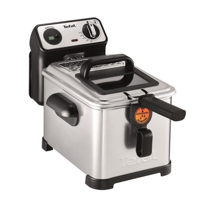 TEFAL Friteuse huile semi-professionnelle, 2400 W, 3 L (jusqu'a 4 pers), Filtre breveté, Thermostat réglable, Filtra Pro FR511170