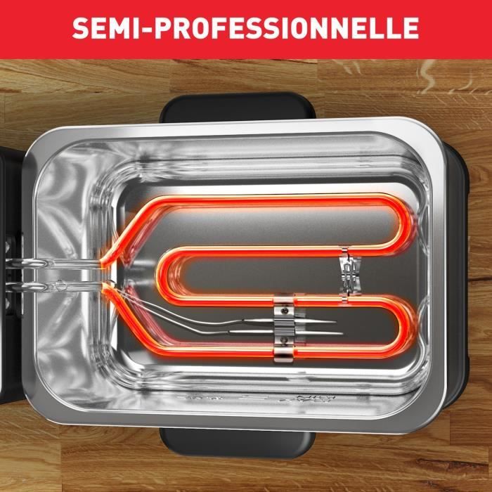 TEFAL Friteuse huile semi-professionnelle, 2400 W, 3 L (jusqu'a 4 pers), Filtre breveté, Thermostat réglable, Filtra Pro FR511170