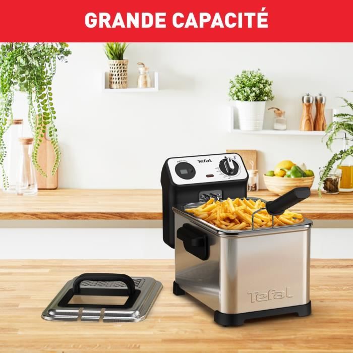 TEFAL Friteuse huile semi-professionnelle, 2400 W, 3 L (jusqu'a 4 pers), Filtre breveté, Thermostat réglable, Filtra Pro FR511170