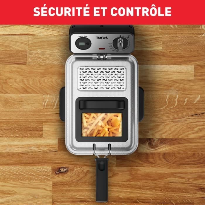 TEFAL Friteuse huile semi-professionnelle, 2400 W, 3 L (jusqu'a 4 pers), Filtre breveté, Thermostat réglable, Filtra Pro FR511170