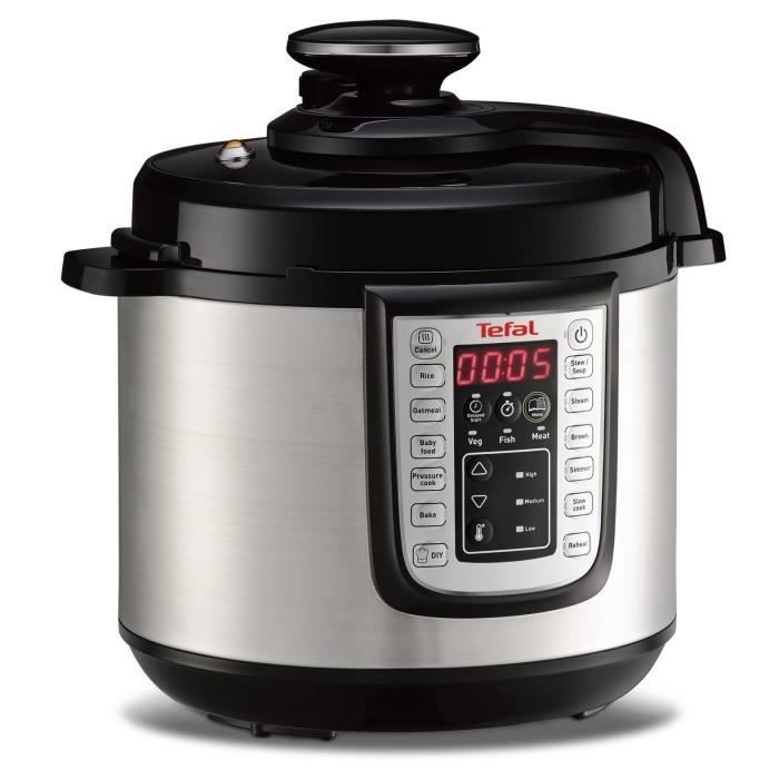 TEFAL Multicuiseur, Capacité 6 L, Cuisson pression, Multifonction, 25 programmes, Fast and Delicious  CY505E10