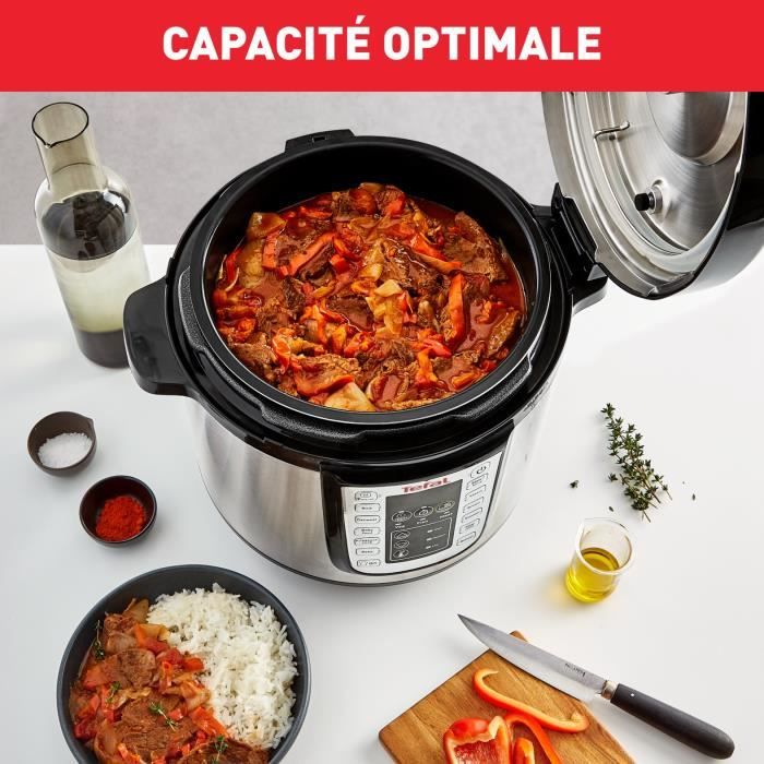 TEFAL Multicuiseur, Capacité 6 L, Cuisson pression, Multifonction, 25 programmes, Fast and Delicious  CY505E10