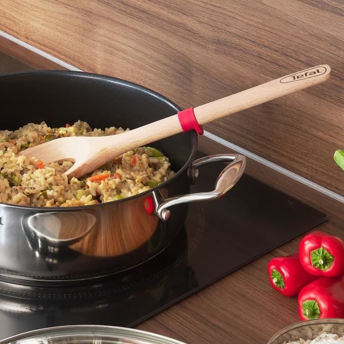 TEFAL INGENIO Cuillere a risotto en bois de Hetre et silicone Platinium 32 cm K2308514