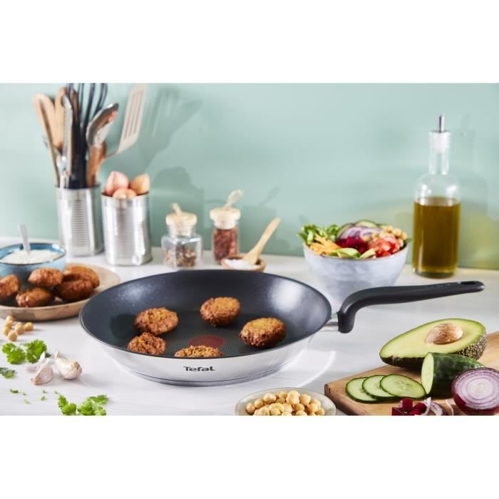 TEFAL Primary Poele 30 cm, Induction, Revetement antiadhésif, Acier inoxydable haute qualité E3090704