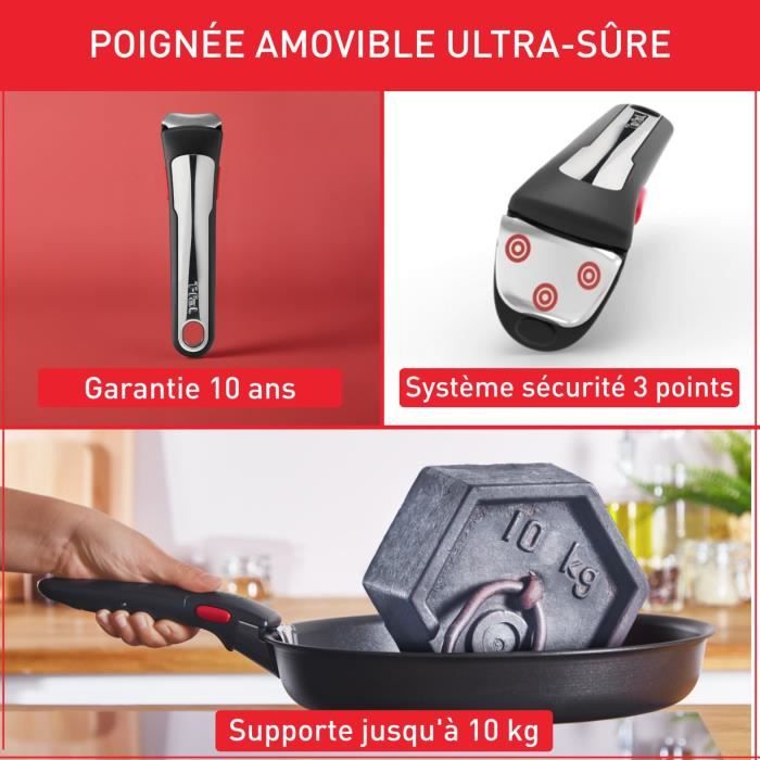 TEFAL INGENIO Eco Resist Poele 28 cm, Induction, Antiadhésif, Empilable, Compatible lave-vaisselle, Fabriqué en France L3970602