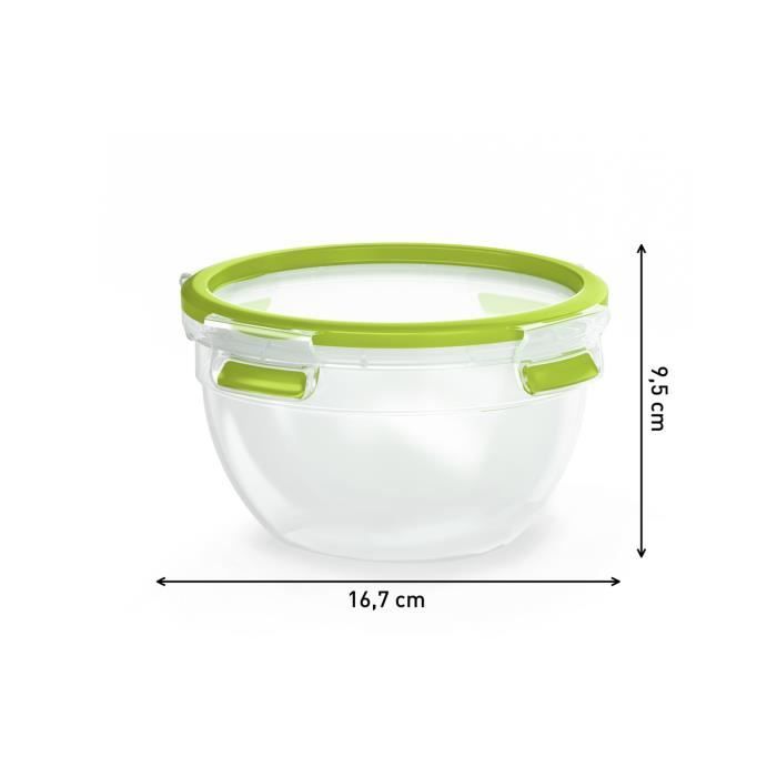 TEFAL Masterseal To Go Salad Box, Boîte alimentaire 1 L, 2 compartiments, 100% hermétique, Sans BPA, Garantie 30 ans K3100112