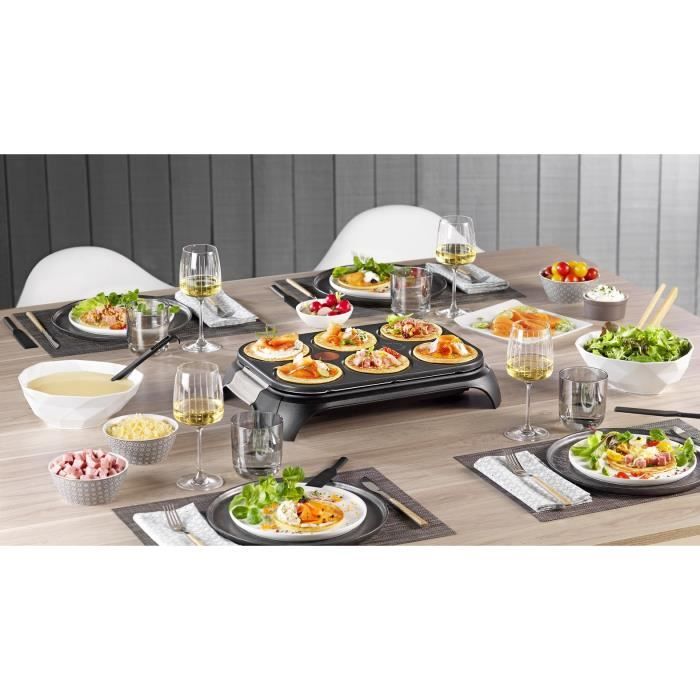 TEFAL Crep'Party, Appareil a crepes 6 empreintes, Antiadhésif, Thermo-Spot, 6 spatules + 1 louche, Fabriqué en France PY558813