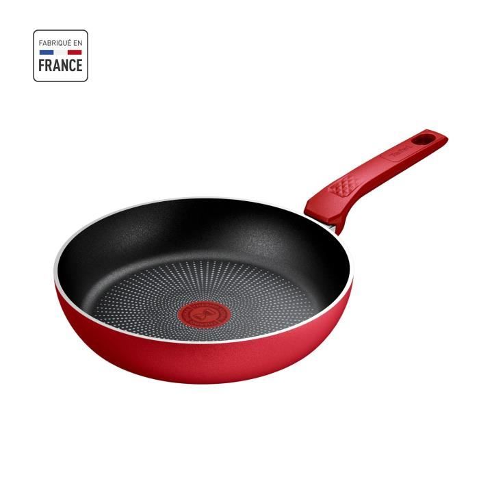 TEFAL Poele 24 cm, Induction, Revetement antiadhésif, Forme profonde, Poignée ergonomique, Fabriqué en France, Daily Expert