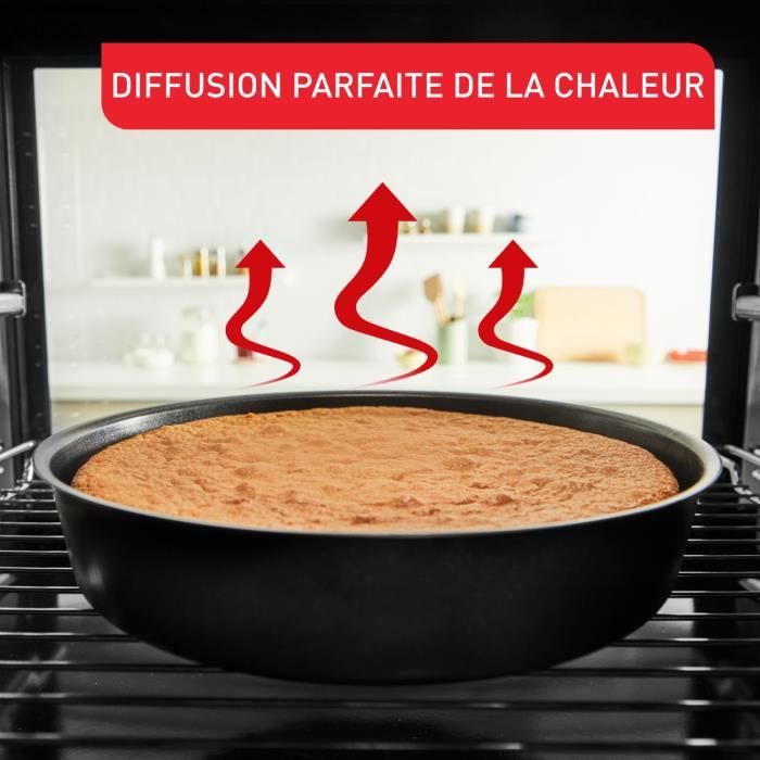 TEFAL Jungle Moule a tarte 30 cm, Antiadhésif, Démoulage parfait, Diffusion homogene de la chaleur, Fabriqué en France J5748402