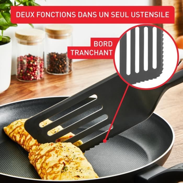 TEFAL Essential 2-en-1 Spatule + Cuillere-maryse + Louche graduée, Thermorésistant, Sans BPA, Compatible lave-vaisselle K279S304