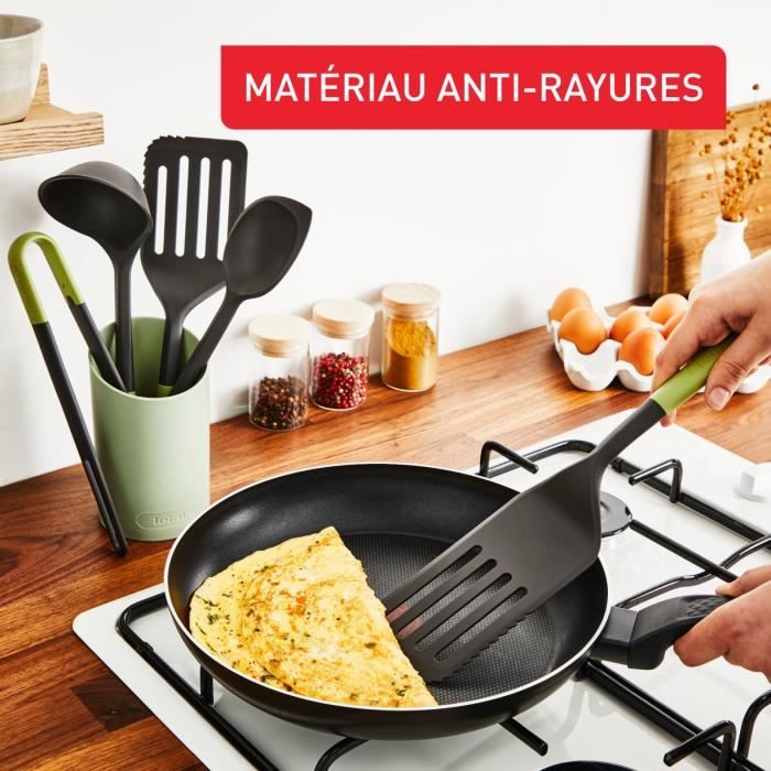 TEFAL Essential 2-en-1 Spatule + Cuillere-maryse + Louche graduée, Thermorésistant, Sans BPA, Compatible lave-vaisselle K279S304