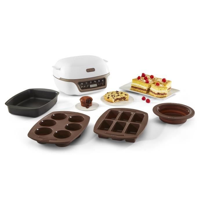 TEFAL Machine a gâteaux intelligente, 5 programmes, Mode manuel, Moules flexibles, Grand moule acier revetu, Cake Factory +