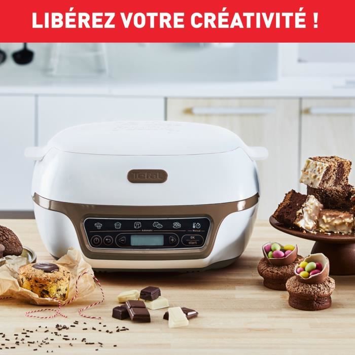 TEFAL Machine a gâteaux intelligente, 5 programmes, Mode manuel, Moules flexibles, Grand moule acier revetu, Cake Factory +