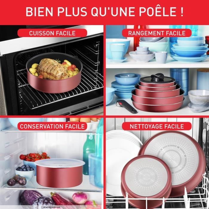 TEFAL INGENIO Daily Chef Batterie de cuisine 10 p, Induction, Revetement antiadhésif, Poeles casseroles, Fabriqué en France L3989402