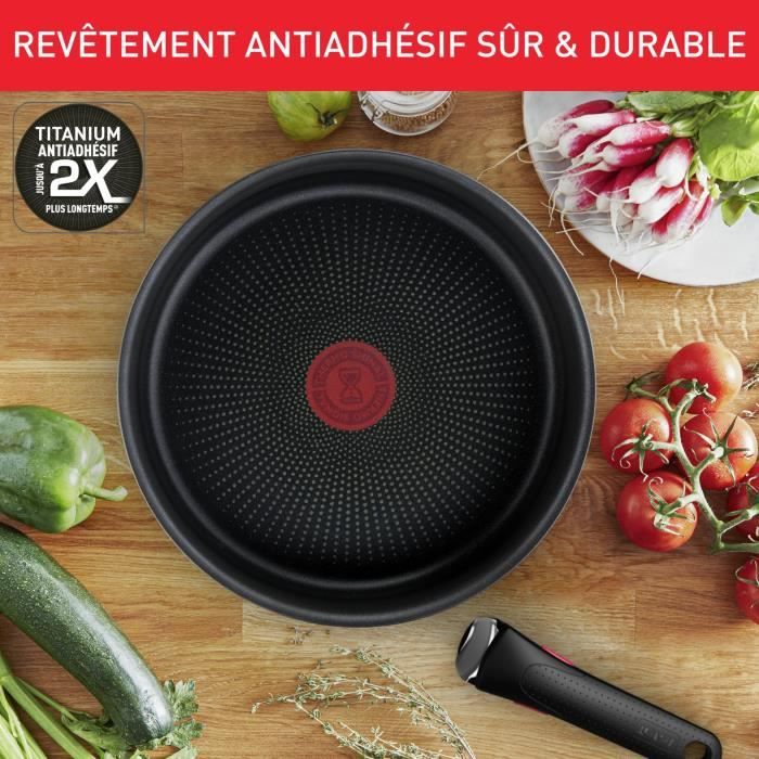 TEFAL INGENIO Daily Chef Batterie de cuisine 10 p, Induction, Revetement antiadhésif, Poeles et casseroles, Fabriqué en France L3989