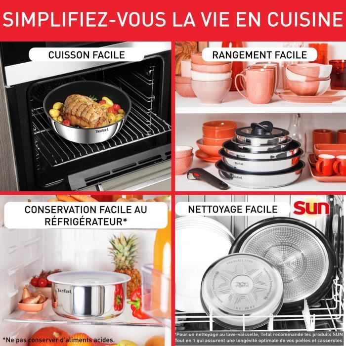 TEFAL INGENIO Preference Casserole 18 cm, Induction, Inox, Empilable, Compatible lave-vaisselle L8982904