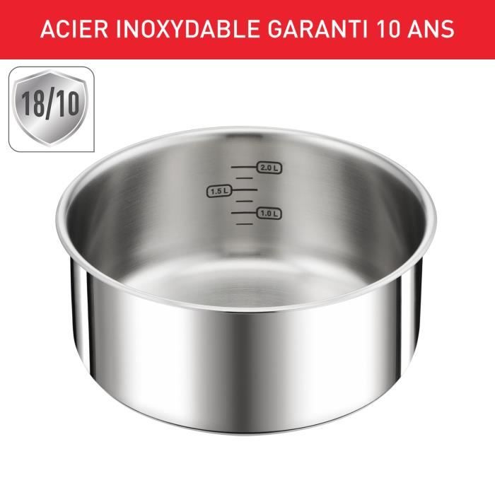 TEFAL INGENIO Preference Casserole 18 cm, Induction, Inox, Empilable, Compatible lave-vaisselle L8982904