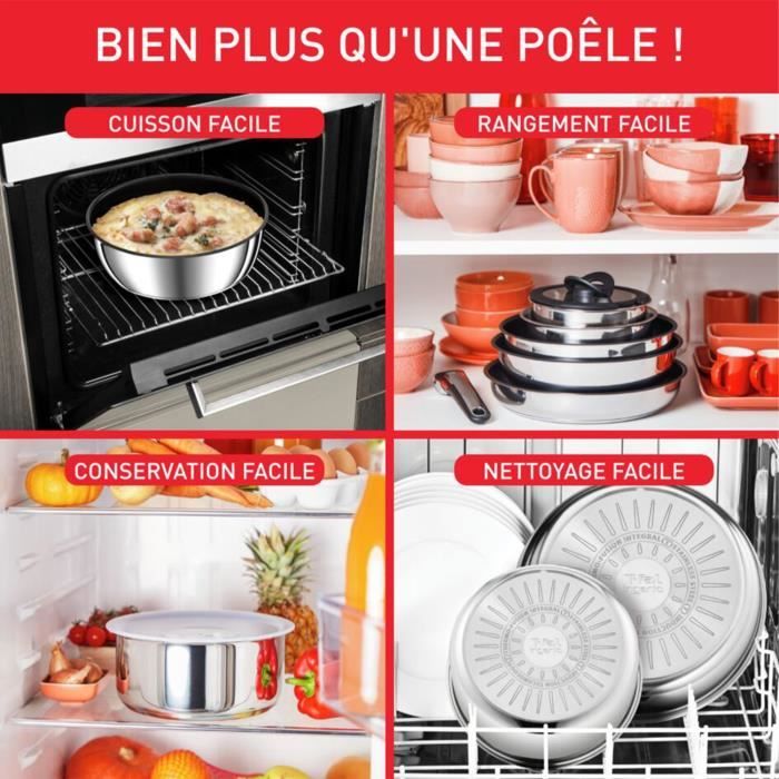 TEFAL INGENIO Preference Poele 24 cm, Induction, Revetement antiadhésif, Fabriqué en France L9730402