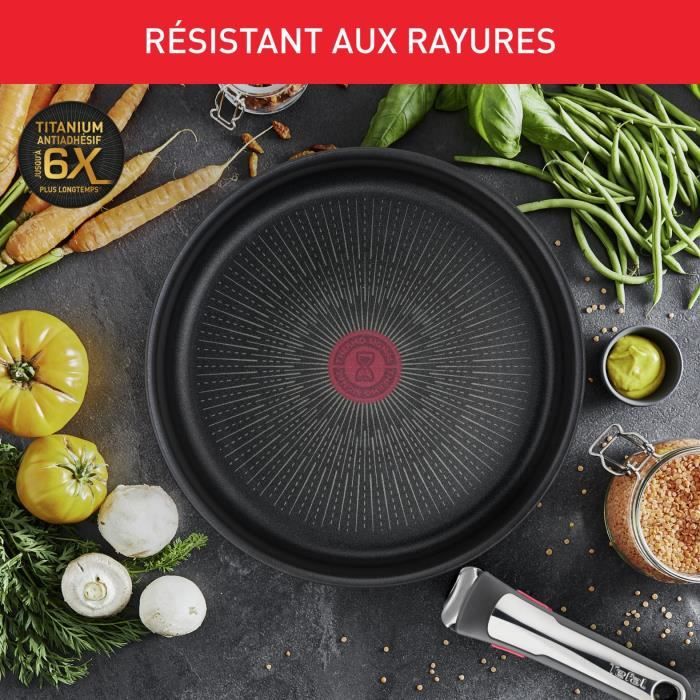 TEFAL INGENIO Preference Poele 24 cm, Induction, Revetement antiadhésif, Fabriqué en France L9730402