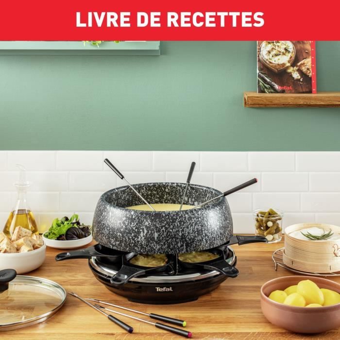 TEFAL Appareil a raclette, 6 personnes, Compact, Rangement facile, Livre de recettes inclus, Fabriqué en France RE12C801