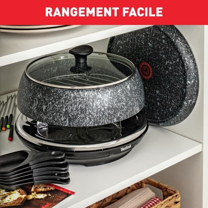 TEFAL Appareil a raclette, 6 personnes, Compact, Rangement facile, Livre de recettes inclus, Fabriqué en France RE12C801