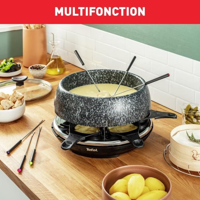 TEFAL Appareil a raclette, 6 personnes, Compact, Rangement facile, Livre de recettes inclus, Fabriqué en France RE12C801