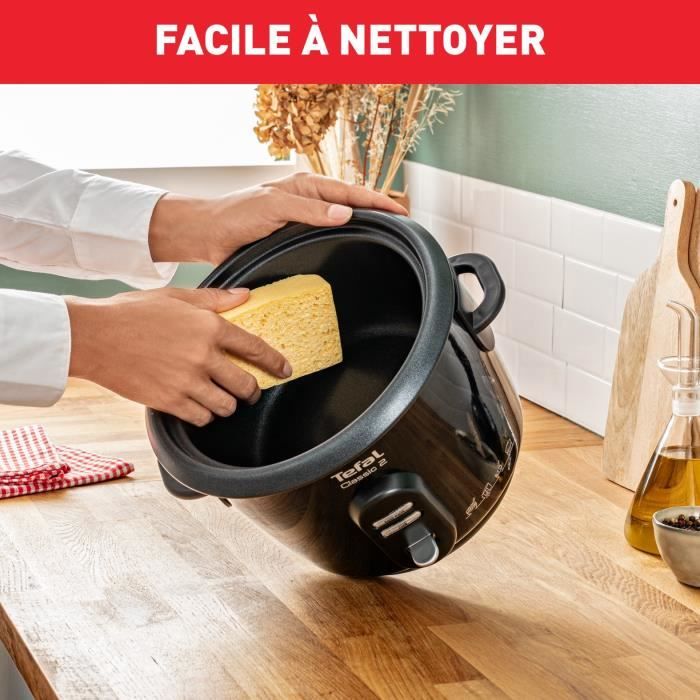 TEFAL Cuiseur a riz, Cuve antiadhésive, Capacité 900 g de riz, Cuiseur vapeur, Maintien au chaud, Classic 2 RK102811