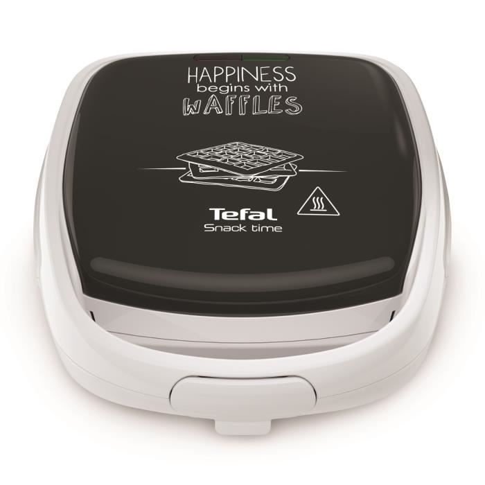 TEFAL Croque gaufre, Jeux de plaque inclus, Indicateur lumineux, Loquet poignée, Rangement vertical Snack Time Happiness SW341112