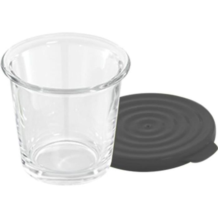 MOULINEX Lot de 6 verrines en verre avec couvercle en silicone, XA606000