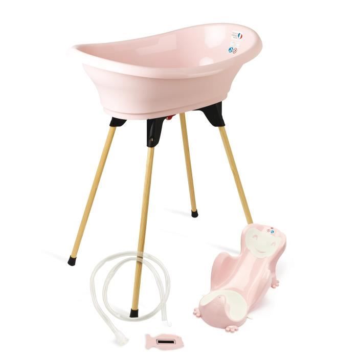 Pack baignoire THERMOBABY VASCO 5 en 1 Rose poudre - Fabriqué en France