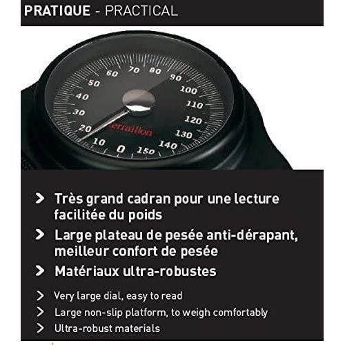 Pese Personne TERRAILLON T-pro Plus - mécanique - Semi-Professionnel - Revetement Anti-Dérapant