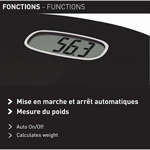 TERRAILLON - Pese Personne Électronique 'Pop First' - Ultra-Plat, Grand Écran LCD - Portée max 160kg - Noir