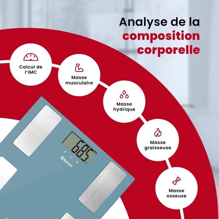 Pese personne TERRAILLON - SMART CONNECT BT - électronique -analyse composition corporelle et IMC - connecté