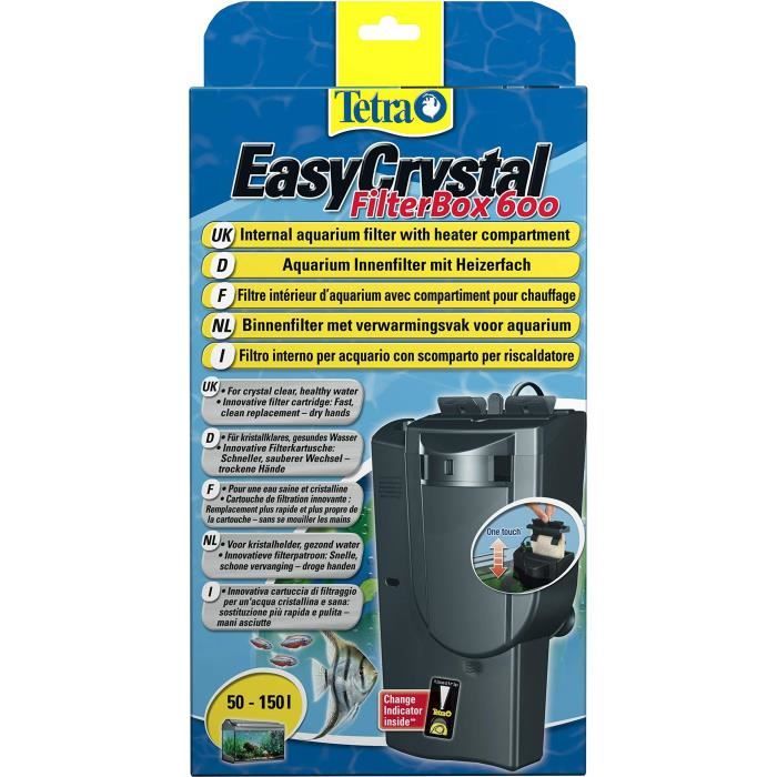 TETRA EasyCrystal filterbox 600 filtre intérieur - 600 l/h - pour aquariums de 50 a 150 litres