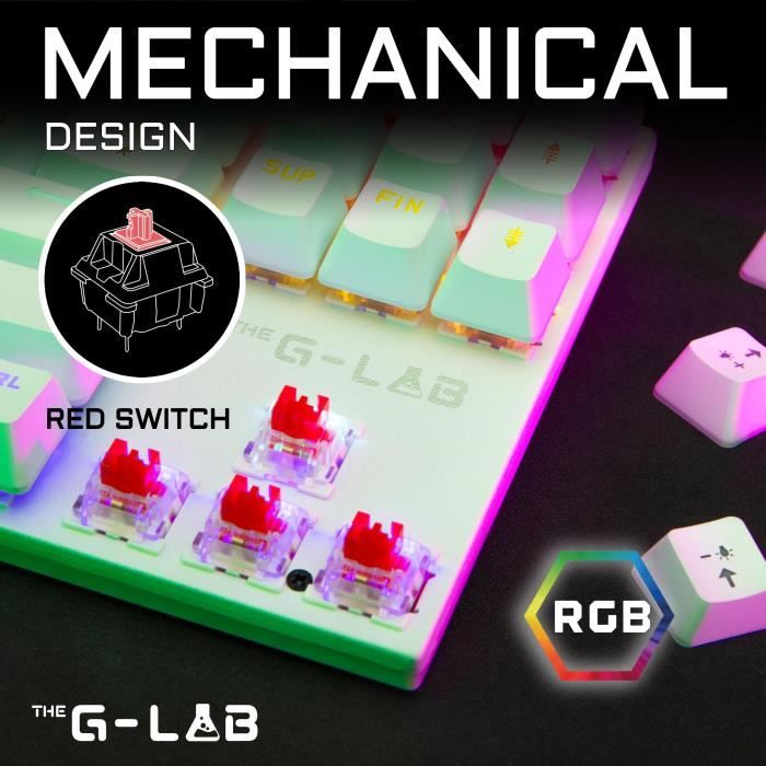 Pack Gamer 2 en 1 - The G-Lab - COMBO MERCURY - Souris Filaire - Clavier TKL Mécanique (Switch Rouge)