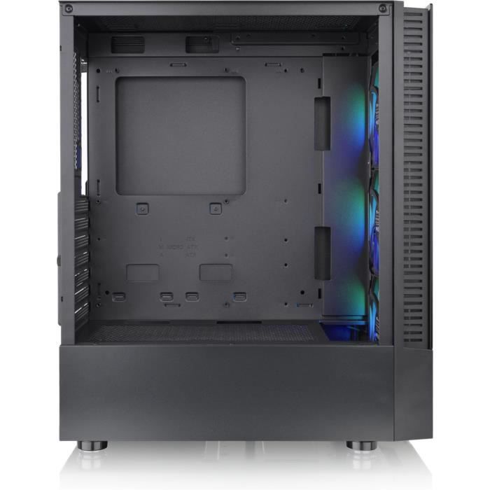 Boîtier PC Moyen Tour sans alim - THERMALTAKE View 200 TG ARGB (Noir) - ATX/Micro ATX - 3x120mm A-RGB - USB 3.0/2.0 - Verre trempé