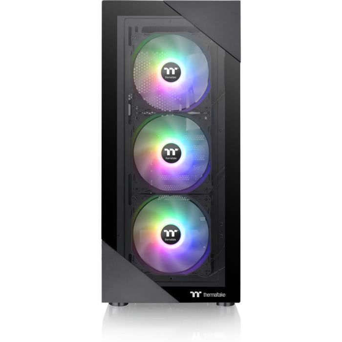 Boîtier PC Moyen Tour sans alim - THERMALTAKE View 200 TG ARGB (Noir) - ATX/Micro ATX - 3x120mm A-RGB - USB 3.0/2.0 - Verre trempé