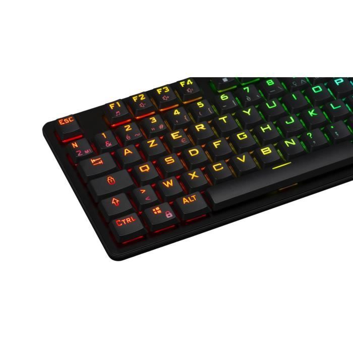 Clavier Gamer - The G-Lab - KEYZ PLATI. TKL - Format TKL - Mécanique (Switch Rouge) - Low Profile - RGB - Noir