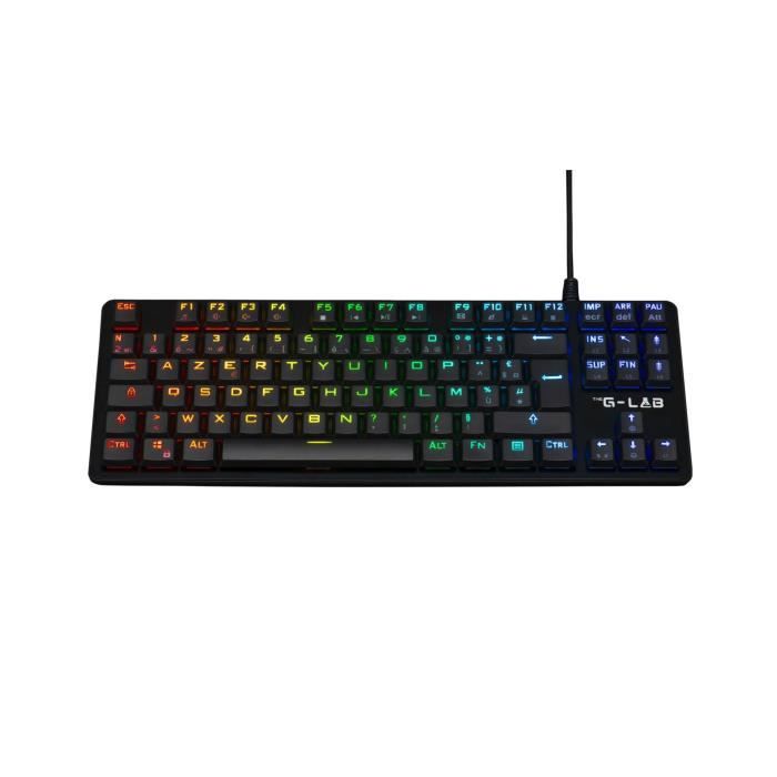 Clavier Gamer - The G-Lab - KEYZ PLATI. TKL - Format TKL - Mécanique (Switch Rouge) - Low Profile - RGB - Noir