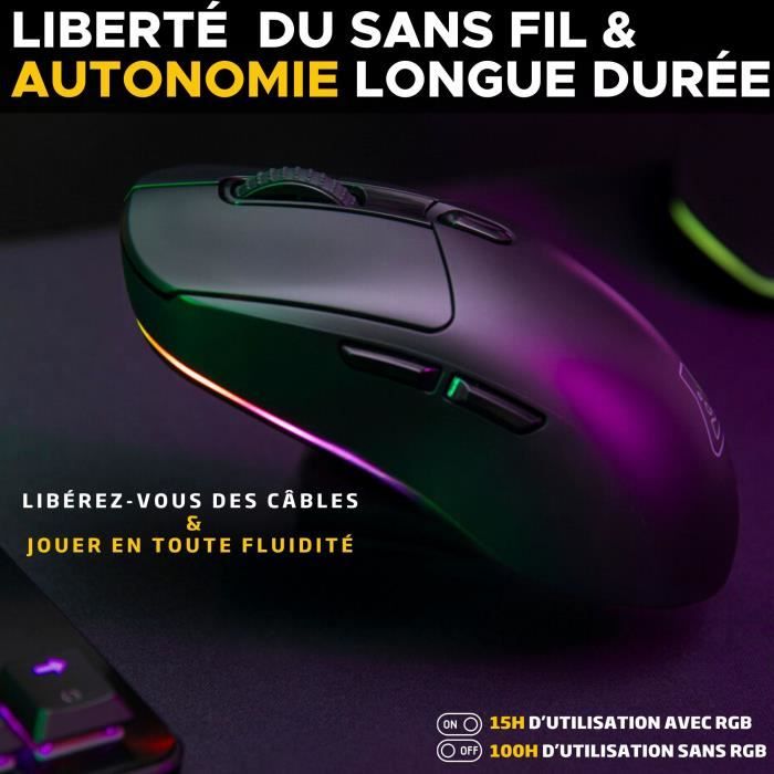 Souris Gamer Competitif - Avec ou sans fil - The G-Lab - KULT-TITAN - RGB - 12000 DPI - Noir