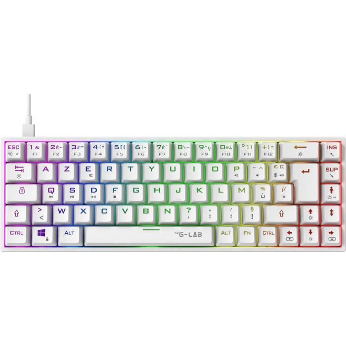 Clavier Gamer - The G-Lab - KEYZ TITAN - Mécanique (Switch Rouge) - Filaire - RGB - Blanc