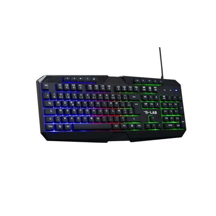 Pack Gamer 4 en 1 - The G-Lab - COMBO NATRIUM - Souris Filaire - Clavier Filaire - Casque Filaire - Tapis de Souris