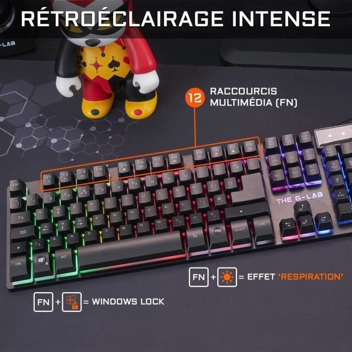 Pack Gamer 2 en 1 - The G-Lab - COMBO KRYPTON - Souris Filaire - Clavier Filaire