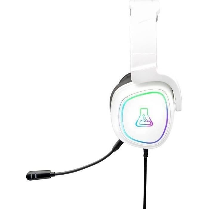 Casque Gamer Filaire - The G-Lab - KORP RADIUM - Microphone - RGB - Blanc