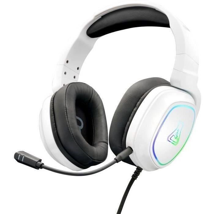 Casque Gamer Filaire - The G-Lab - KORP RADIUM - Microphone - RGB - Blanc